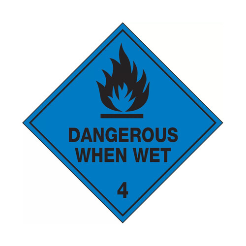 WORKWEAR, SAFETY & CORPORATE CLOTHING SPECIALISTS - 100x100mm - Self Adhesive - Pkt of 6 - Dangerous When Wet 4
