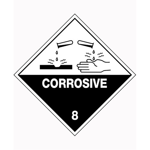 WORKWEAR, SAFETY & CORPORATE CLOTHING SPECIALISTS - 100x100mm - Self Adhesive - Roll of 250 - Corrosive 8