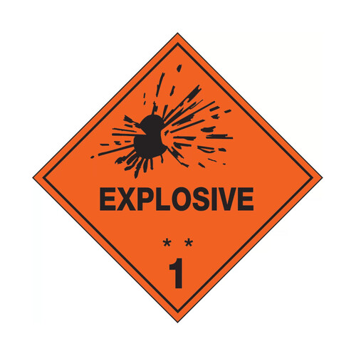 WORKWEAR, SAFETY & CORPORATE CLOTHING SPECIALISTS - 50x50mm - Self Adhesive - Sheet of 12 - Explosive 1