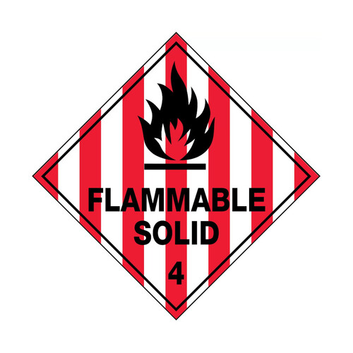 WORKWEAR, SAFETY & CORPORATE CLOTHING SPECIALISTS - 50x50mm - Self Adhesive - Sheet of 12 - Flammable Solid 4