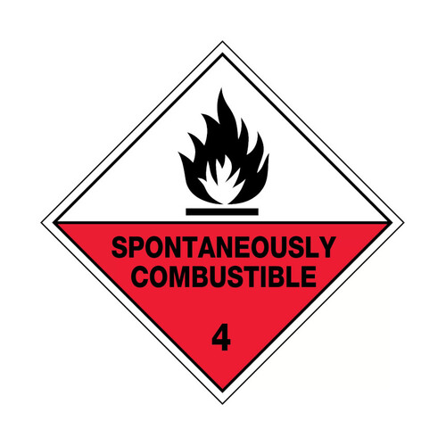 WORKWEAR, SAFETY & CORPORATE CLOTHING SPECIALISTS - 50x50mm - Self Adhesive - Sheet of 12 - Spontaneously Combustible 4