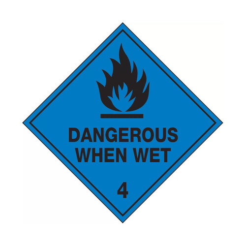 WORKWEAR, SAFETY & CORPORATE CLOTHING SPECIALISTS - 50x50mm - Self Adhesive - Sheet of 12 - Dangerous When Wet 4