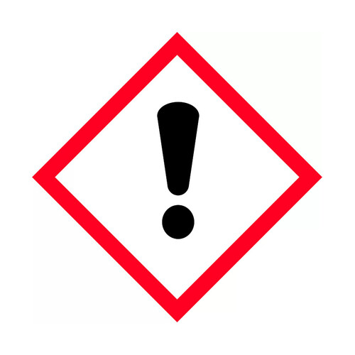 WORKWEAR, SAFETY & CORPORATE CLOTHING SPECIALISTS - 50x50mm - Self Adhesive - Sheet of 12 - GHS - Exclamation Mark