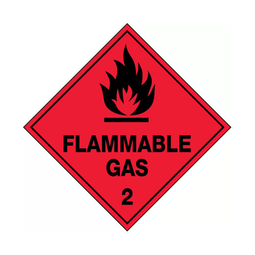 WORKWEAR, SAFETY & CORPORATE CLOTHING SPECIALISTS - 20x20mm - Self Adhesive - Roll of 250 - Flammable Gas 2