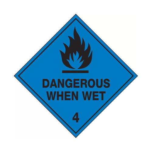 WORKWEAR, SAFETY & CORPORATE CLOTHING SPECIALISTS - 20x20mm - Self Adhesive - Roll of 250 - Dangerous When Wet 4