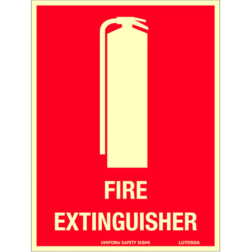 WORKWEAR, SAFETY & CORPORATE CLOTHING SPECIALISTS - 180x240mm - Self Adhesive - Luminous - Fire Extinguisher