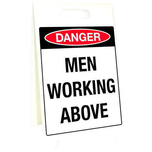 WORKWEAR, SAFETY & CORPORATE CLOTHING SPECIALISTS - 500x300mm - Corflute Sign Stands - Danger Men Working Above