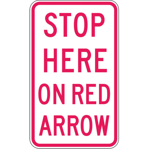 WORKWEAR, SAFETY & CORPORATE CLOTHING SPECIALISTS - 450x750mm - Class 1 - Aluminium - Stop Here On Red Arrow