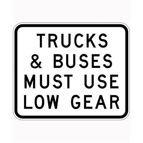 WORKWEAR, SAFETY & CORPORATE CLOTHING SPECIALISTS - 1200x1000mm - Class 1 - Aluminium - Trucks & Buses Must Use Low Gear