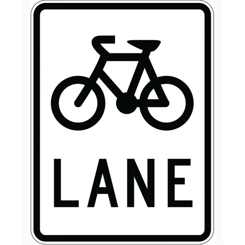 WORKWEAR, SAFETY & CORPORATE CLOTHING SPECIALISTS - 450x600mm - Class 1 -Aluminium - Bicycle Lane