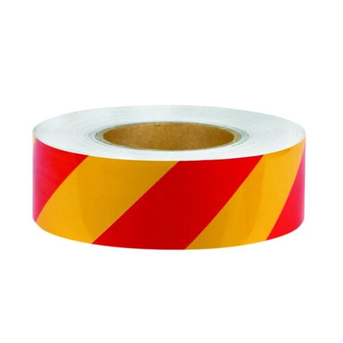 WORKWEAR, SAFETY & CORPORATE CLOTHING SPECIALISTS - 50mm x 45.7mtr  - Class 2 Reflective Tape - Red and Yellow