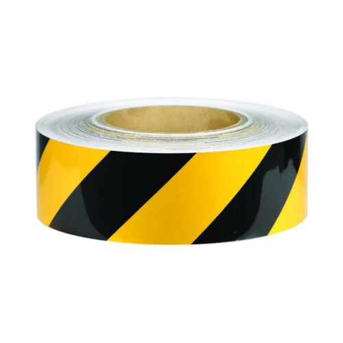 WORKWEAR, SAFETY & CORPORATE CLOTHING SPECIALISTS - 100mm x 45.7mtr - Class 2 Reflective Tape - Yellow and Black