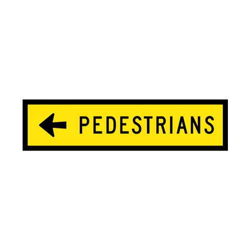 WORKWEAR, SAFETY & CORPORATE CLOTHING SPECIALISTS - 1200x300mm - Boxed Edge - Cl.1 - Pedestrians (Arrow Left)