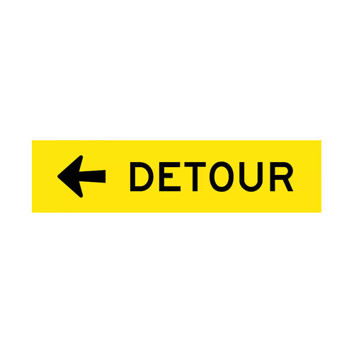 WORKWEAR, SAFETY & CORPORATE CLOTHING SPECIALISTS - 1200x300mm - Corflute - Cl.1 - Detour (Arrow Left)