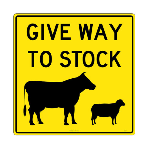 WORKWEAR, SAFETY & CORPORATE CLOTHING SPECIALISTS - 600x600mm - Corflute - Give Way To Stock (with Picto)