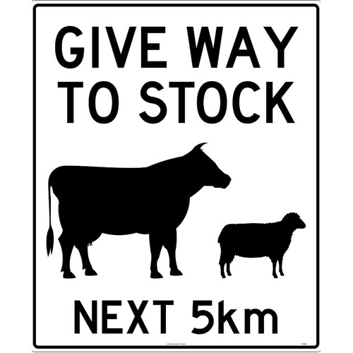 WORKWEAR, SAFETY & CORPORATE CLOTHING SPECIALISTS - 750x900mm - Class 1 - Aluminium - Give Way To Stock (Stock Picto) Next 5km - Black on White