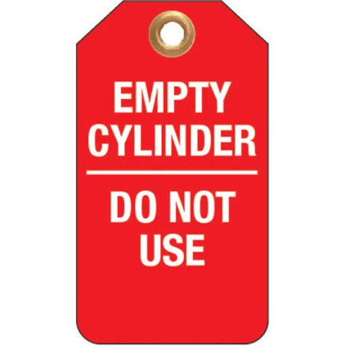 WORKWEAR, SAFETY & CORPORATE CLOTHING SPECIALISTS - 75x160mm - Tear Proof Tags - Pkt of 25 - Empty Cylinder Do Not Use