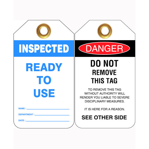 WORKWEAR, SAFETY & CORPORATE CLOTHING SPECIALISTS 80x140mm -  Heavy Duty PVC Tags - Pkt of 25 - Inspected Ready To Use