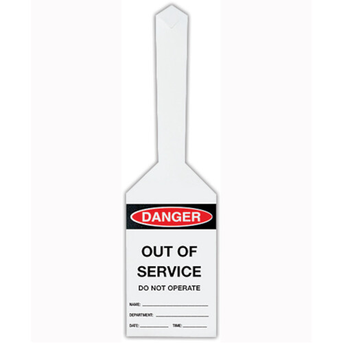 WORKWEAR, SAFETY & CORPORATE CLOTHING SPECIALISTS - 170x80mm - Self Locking Tags - Pkt of 25 - Danger Out of Service Do Not Operate