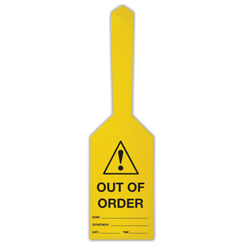 WORKWEAR, SAFETY & CORPORATE CLOTHING SPECIALISTS - 170x80mm - Self Locking Tags - Pkt of 25 - (Caution Triangle & Exclamation Mark) Out Of Order