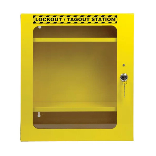 WORKWEAR, SAFETY & CORPORATE CLOTHING SPECIALISTS - 360x410x150mm Metal Lockable Lockout Station (Wall Mount) With Clear Door