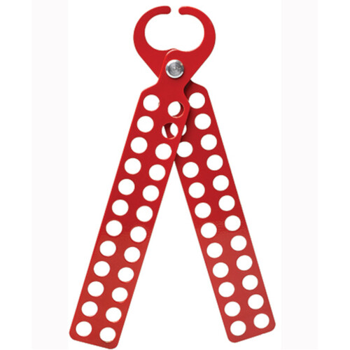 WORKWEAR, SAFETY & CORPORATE CLOTHING SPECIALISTS - 25mm Safety Lockout Hasp - Red (24 Hole)