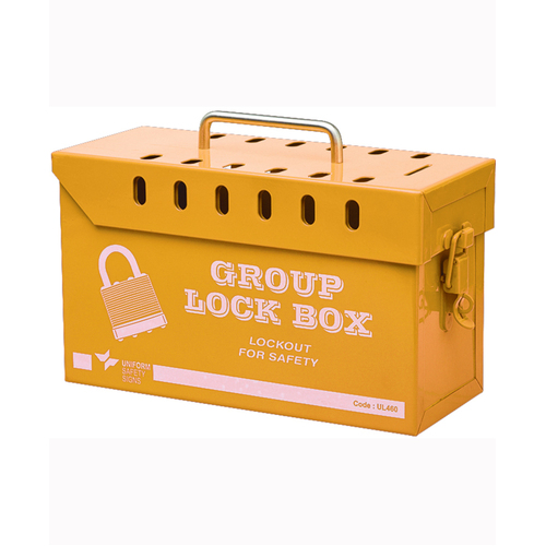 WORKWEAR, SAFETY & CORPORATE CLOTHING SPECIALISTS - 260mm x 110mm x 160mm Yellow Group Lock Box (12 Hole)