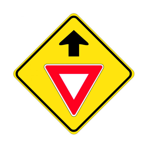 WORKWEAR, SAFETY & CORPORATE CLOTHING SPECIALISTS - 750x750mm - Aluminium - Class 1 Reflective - Give Way Sign Ahead