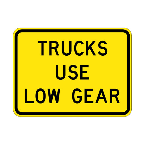 WORKWEAR, SAFETY & CORPORATE CLOTHING SPECIALISTS - 1250x950mm - Aluminium - Class 1 Reflective - Trucks Use Low Gear