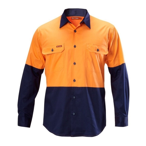 WORKWEAR, SAFETY & CORPORATE CLOTHING SPECIALISTS Koolgear - Hi-Vis Two Tone Ventilated Shirt Long Sleeve