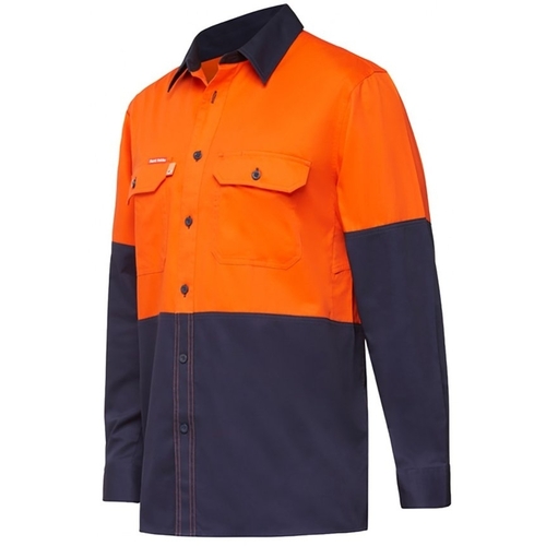 WORKWEAR, SAFETY & CORPORATE CLOTHING SPECIALISTS Koolgear - Ventilated Hi-Vis Two Tone Shirt Long Sleeve
