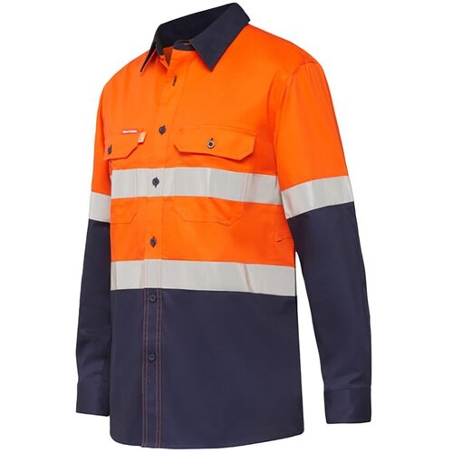 WORKWEAR, SAFETY & CORPORATE CLOTHING SPECIALISTS Koolgear - Ventilated Hi-Vis Two Tone Shirt with Tape Long Sleeve