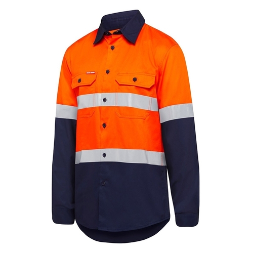 WORKWEAR, SAFETY & CORPORATE CLOTHING SPECIALISTS Core - Shirt Long Sleeve 2 Tone Taped Vented