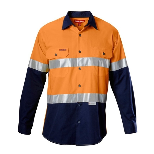 WORKWEAR, SAFETY & CORPORATE CLOTHING SPECIALISTS - Koolgear - Hi-Vis Two Tone Ventilated Shirt Long Sleeve with Tape